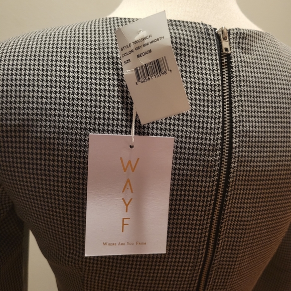 WAYF Mini Houndstooth Crop Top, Gray - Picture 6 of 9